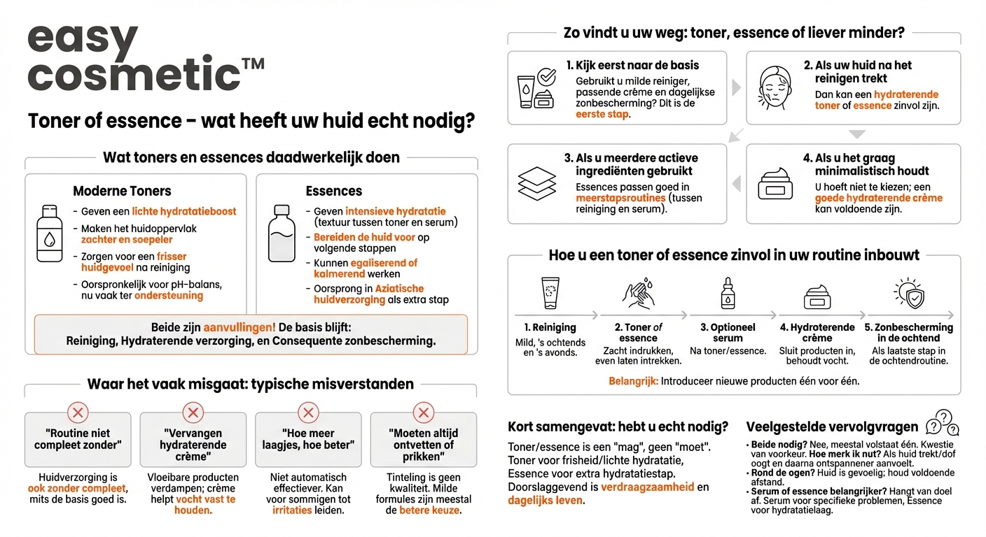 Heb ik echt een toner nodig, en wat is het verschil met essences?