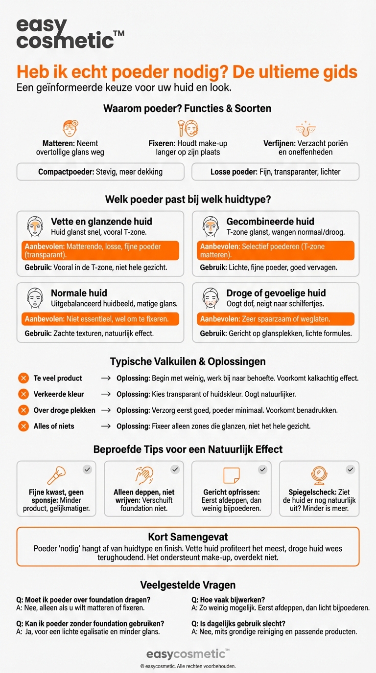 Heb ik echt poeder nodig, en zo ja, welke is geschikt voor mijn huidtype?
