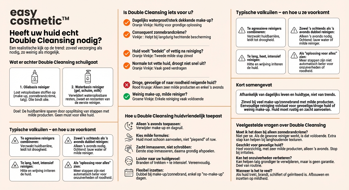Heb ik een double cleansing (oliecleanser + gelreiniger) nodig?