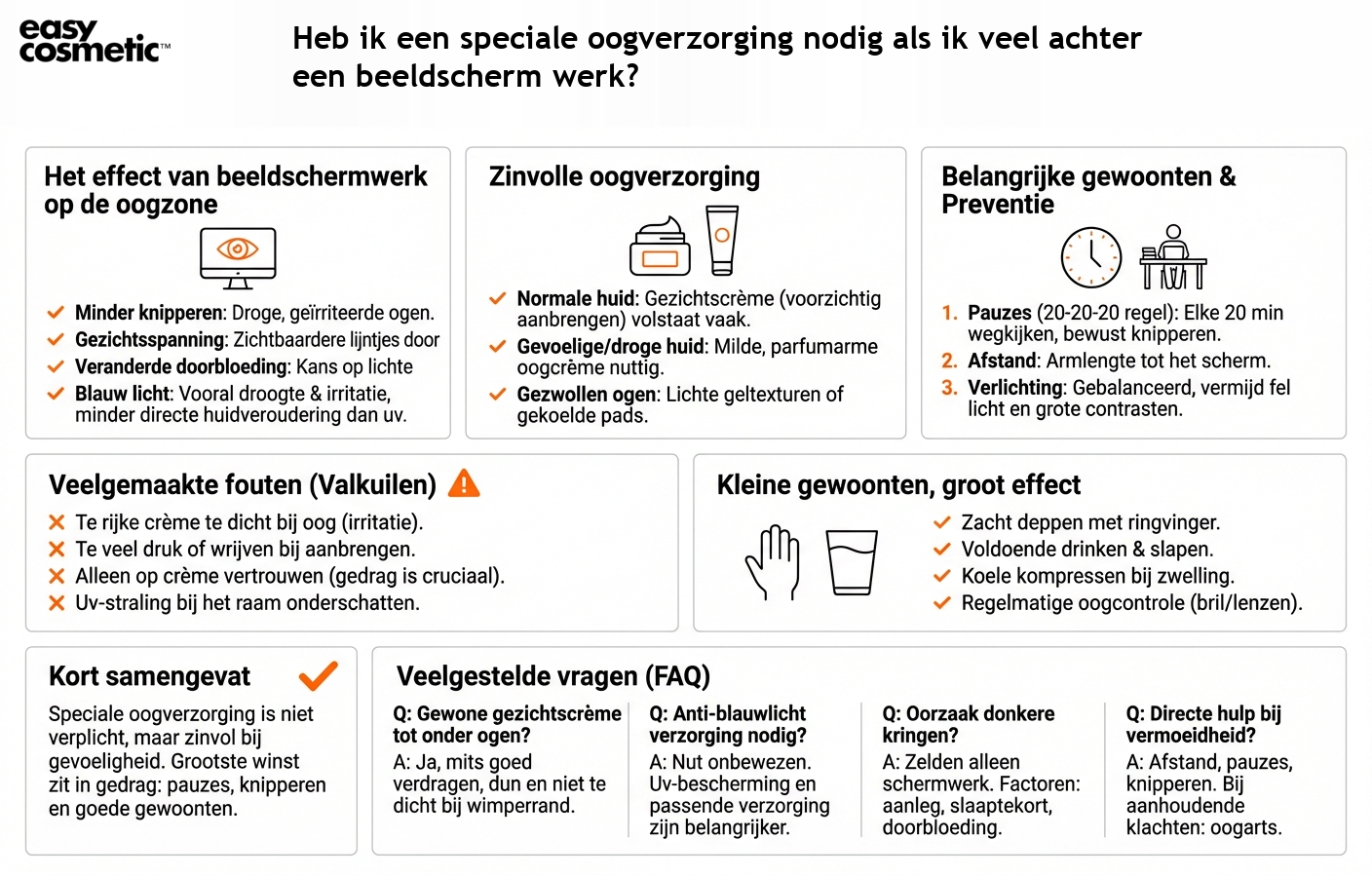 Heb ik een speciale oogverzorging nodig als ik veel achter een beeldscherm werk?