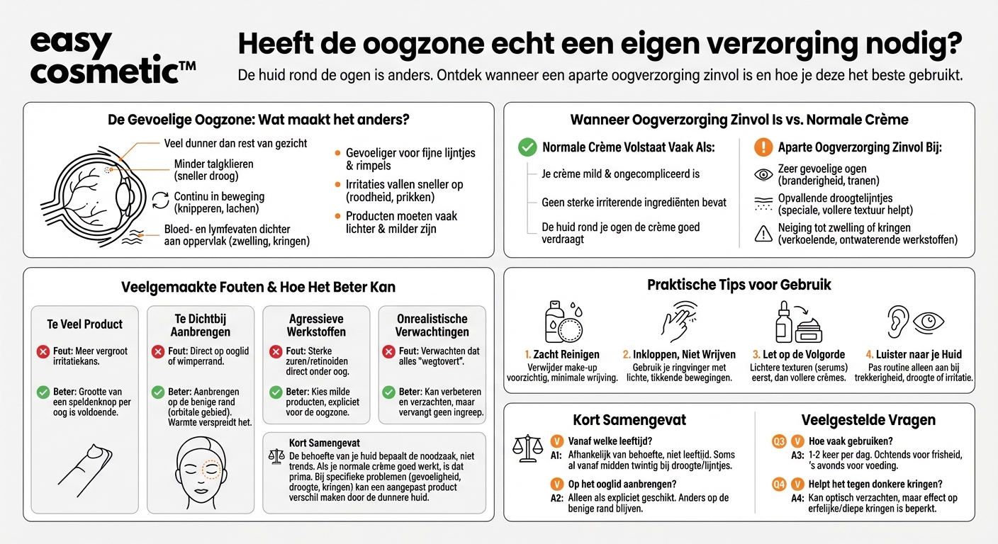 Heb ik naast een vochtinbrengende crème ook nog een oogverzorging nodig?
