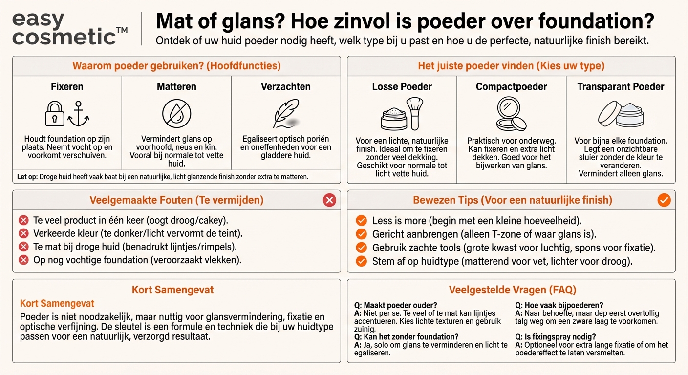 Heb ik poeder over mijn foundation nodig en welke soort is geschikt?