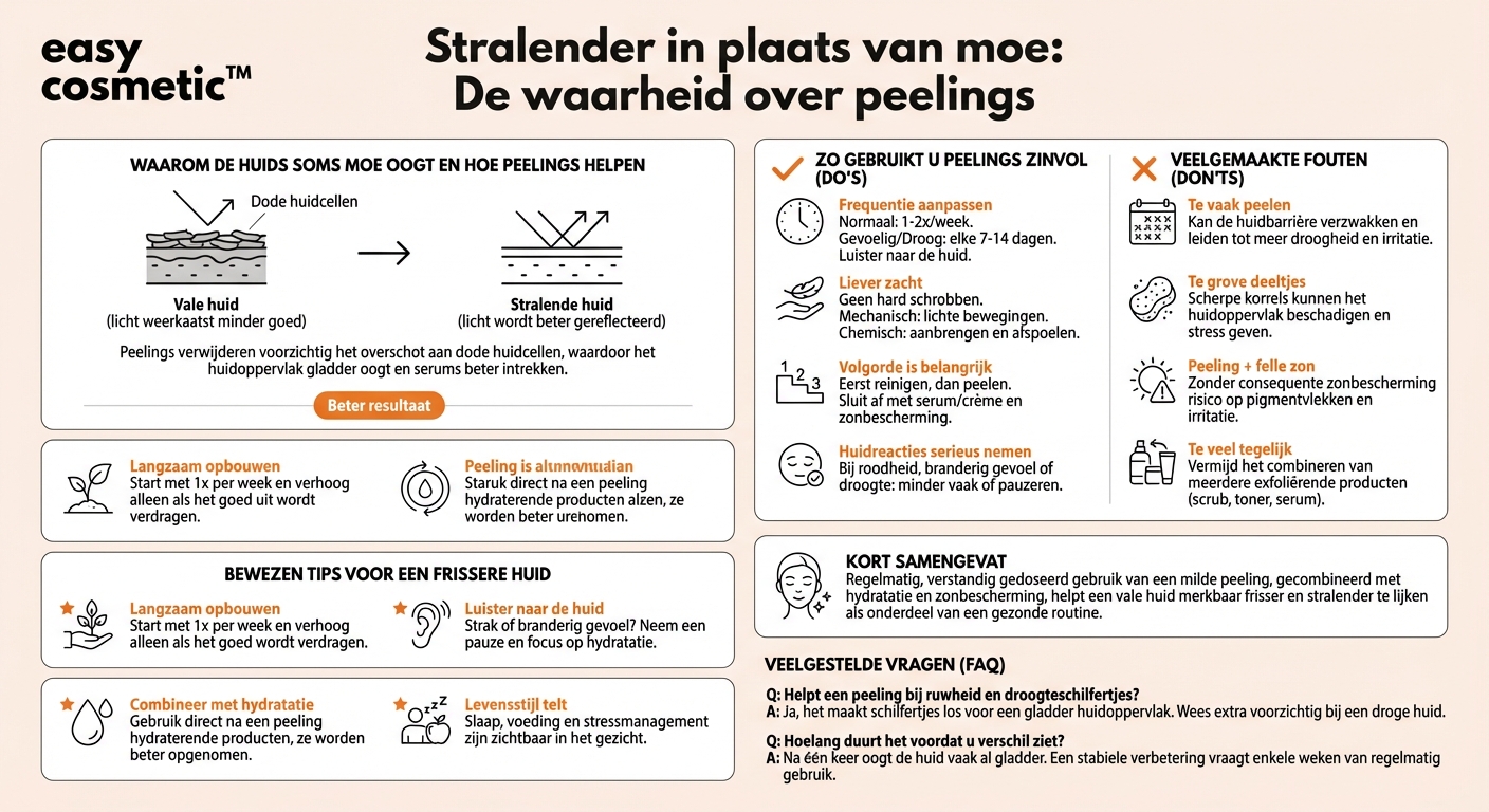 Helpt regelmatig peelen tegen een doffe, vermoeid uitziende huid?