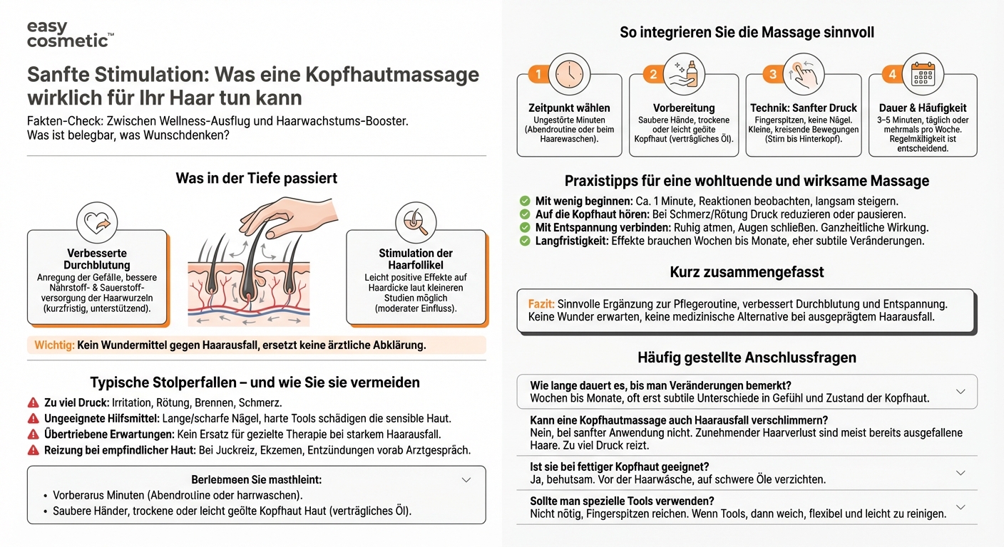 Hilft eine Kopfhautmassage, um die Durchblutung zu fördern und das Haarwachstum zu unterstützen?