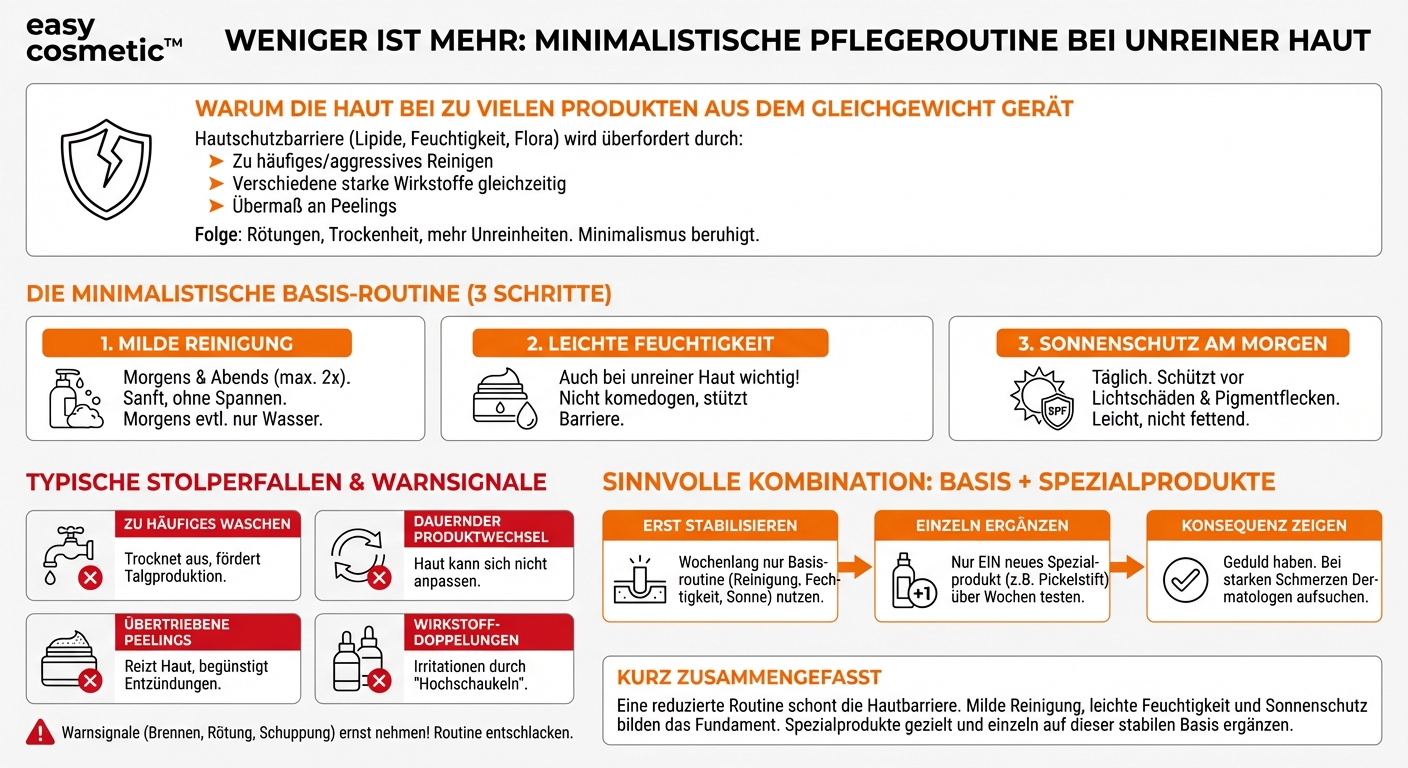 Hilft eine minimalistische Pflegeroutine bei unreiner Haut oder brauche ich viele Spezialprodukte?