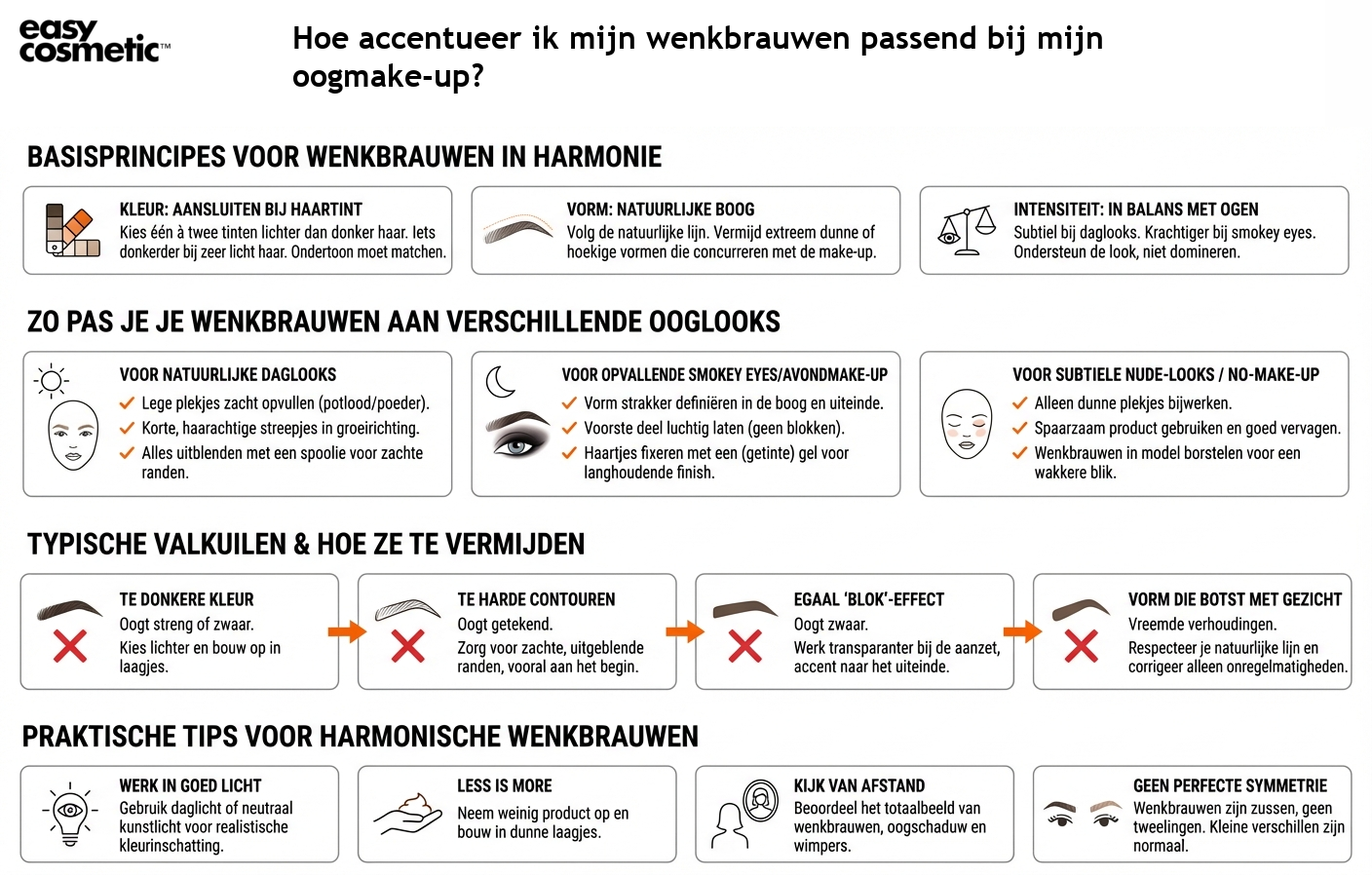 Hoe accentueer ik mijn wenkbrauwen passend bij mijn oogmake-up?