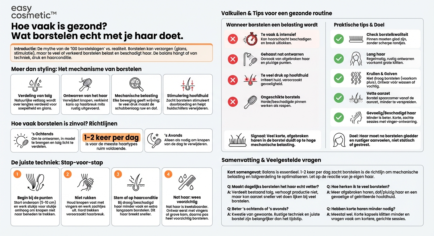 Hoe beïnvloedt de frequentie van borstelen de gezondheid van het haar?