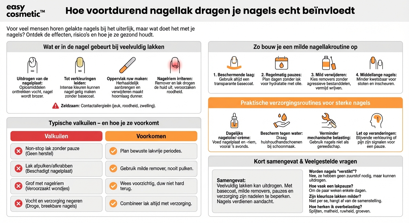Hoe beïnvloedt frequent lakken de gezondheid van de nagels?
