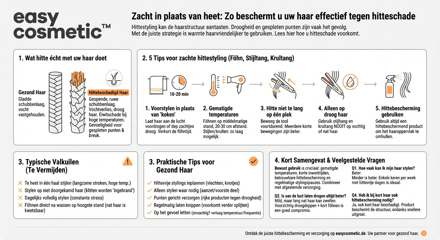 Hoe bescherm ik mijn haar tegen hitteschade door föhn, stijltang en krultang?