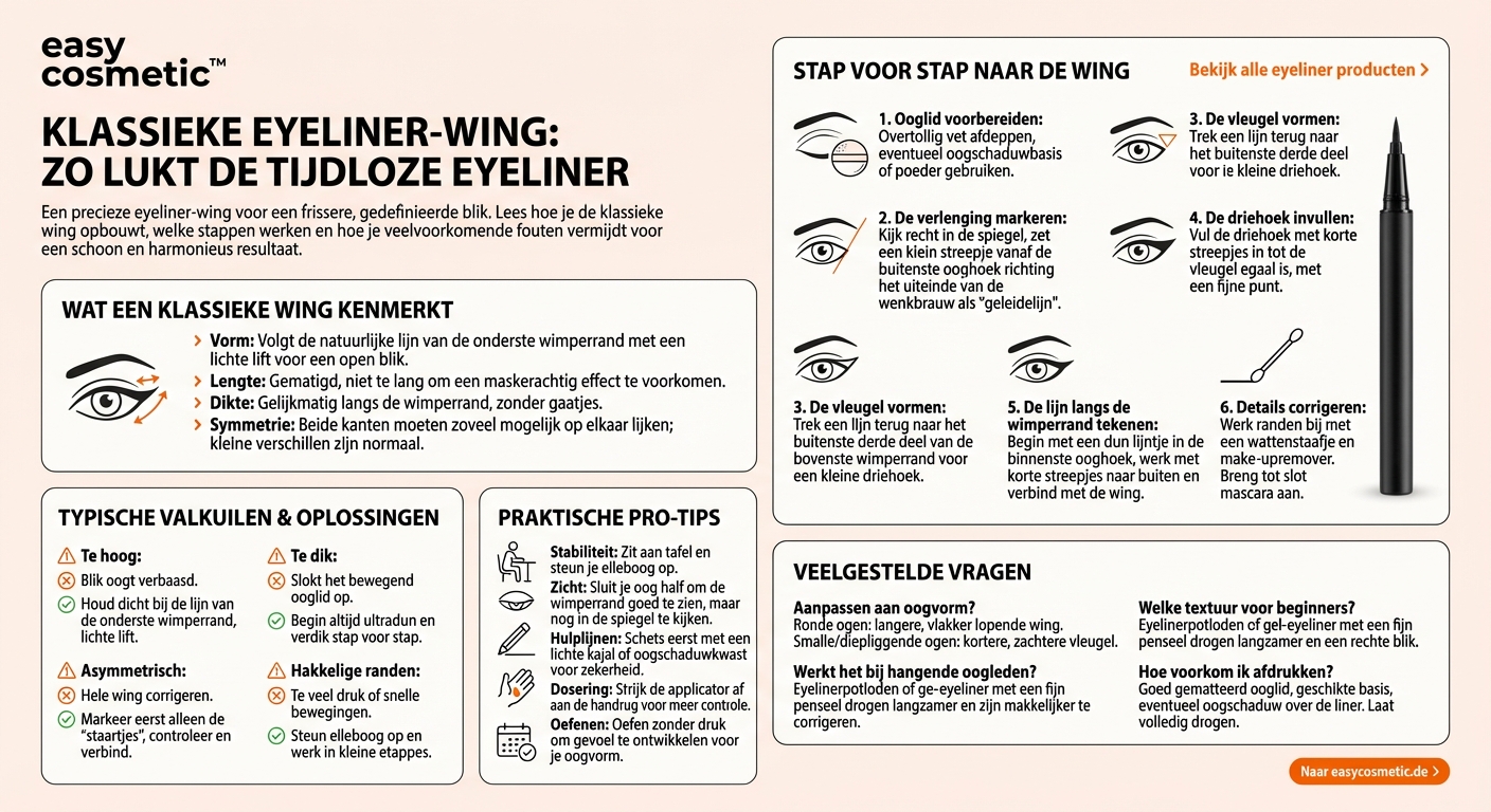 Hoe breng je een klassieke eyeliner-wing aan?