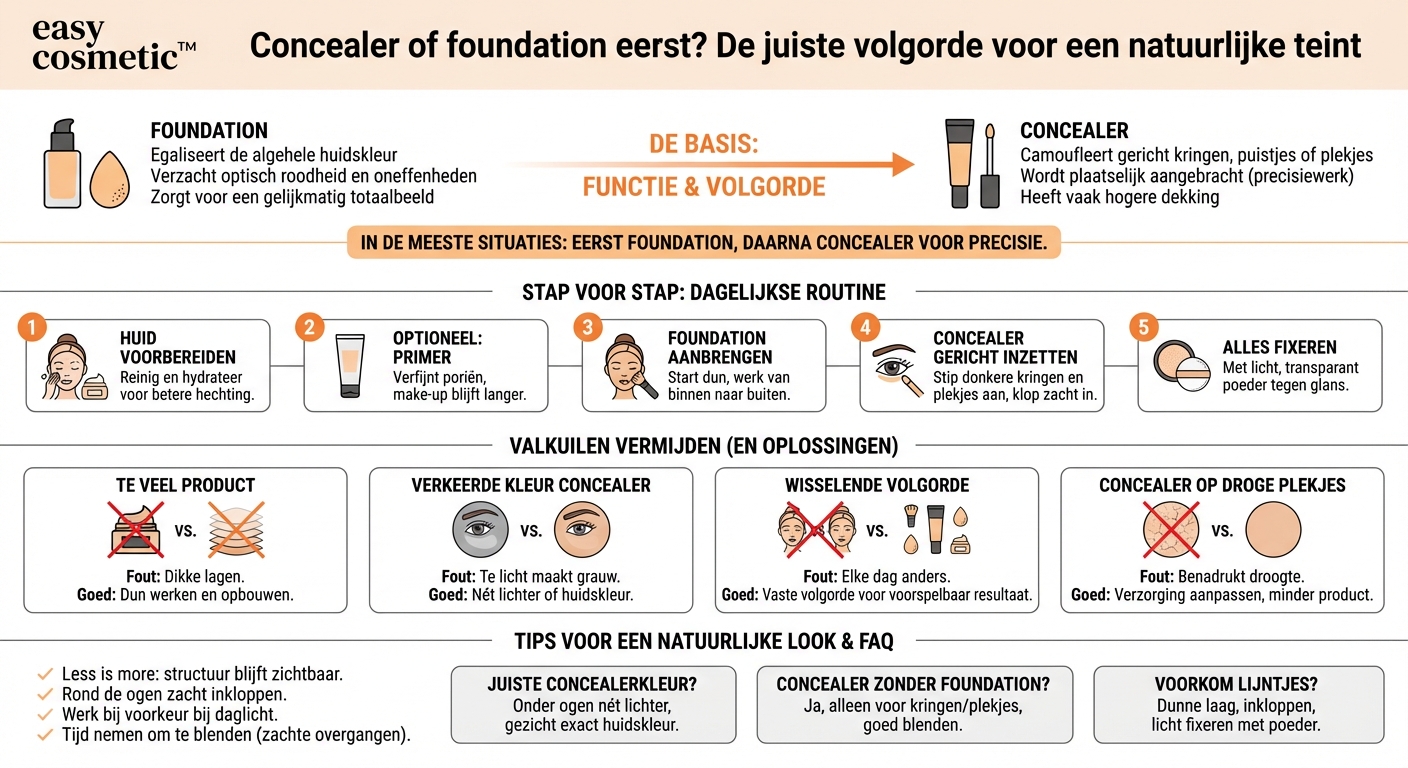 Hoe combineer ik concealer en foundation op de juiste manier – wat breng ik eerst aan?