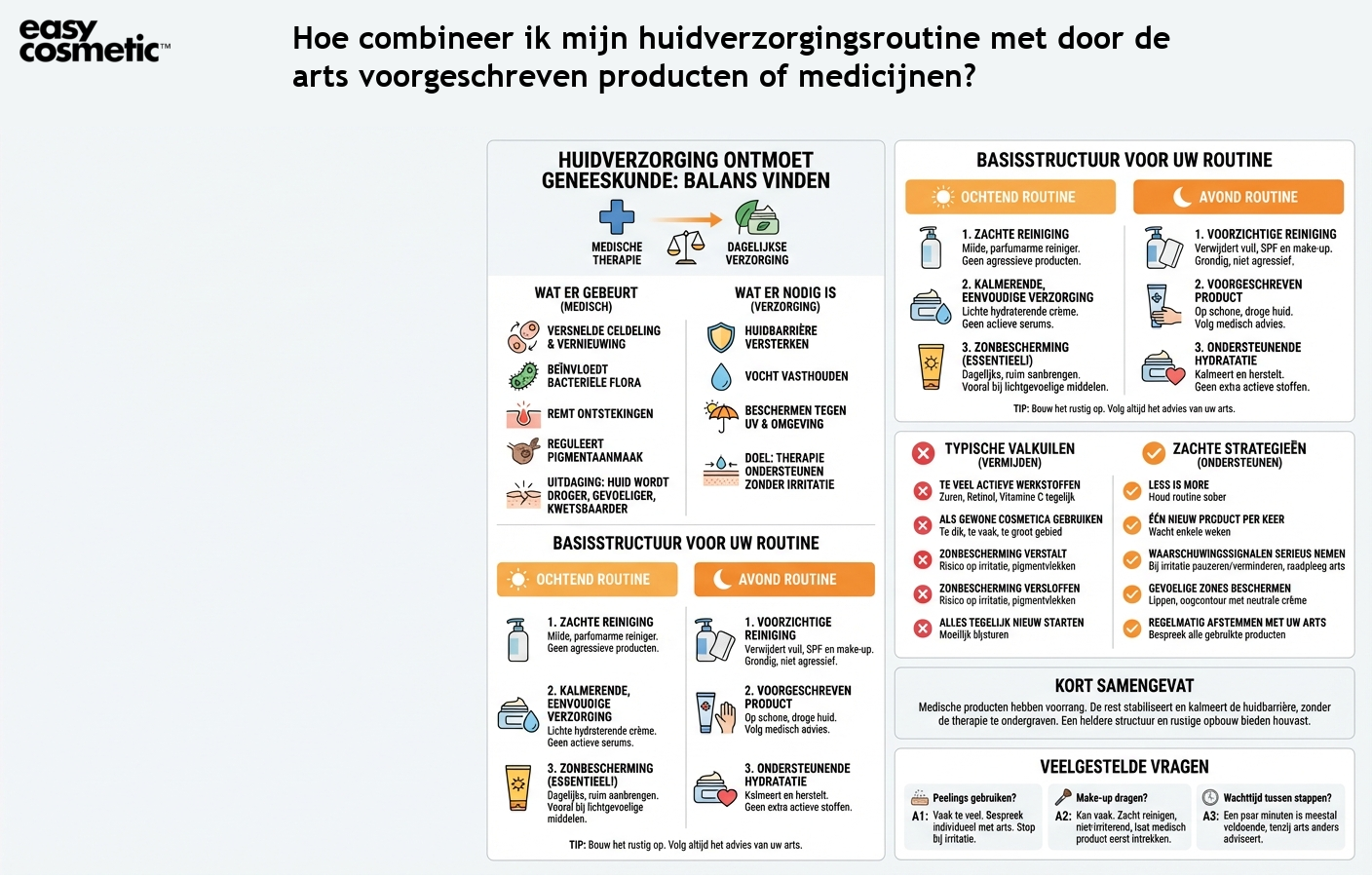 Hoe combineer ik mijn huidverzorgingsroutine met door de arts voorgeschreven producten of medicijnen?