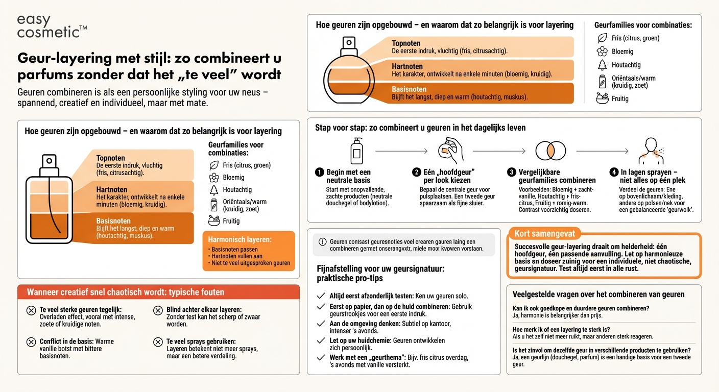 Hoe combineer ik verschillende geuren zonder dat het chaotisch ruikt?