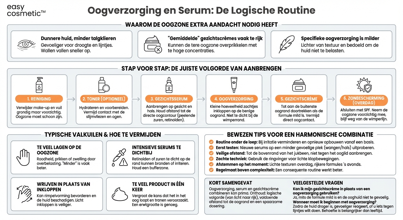 Hoe combineer je oogverzorging op een zinvolle manier met een huidserum of gezichtsverzorging?