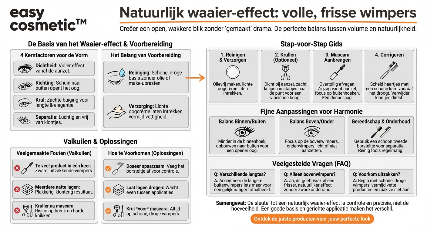 Hoe creëer ik een waaier-effect met mijn wimpers zonder dat ze onnatuurlijk lijken?