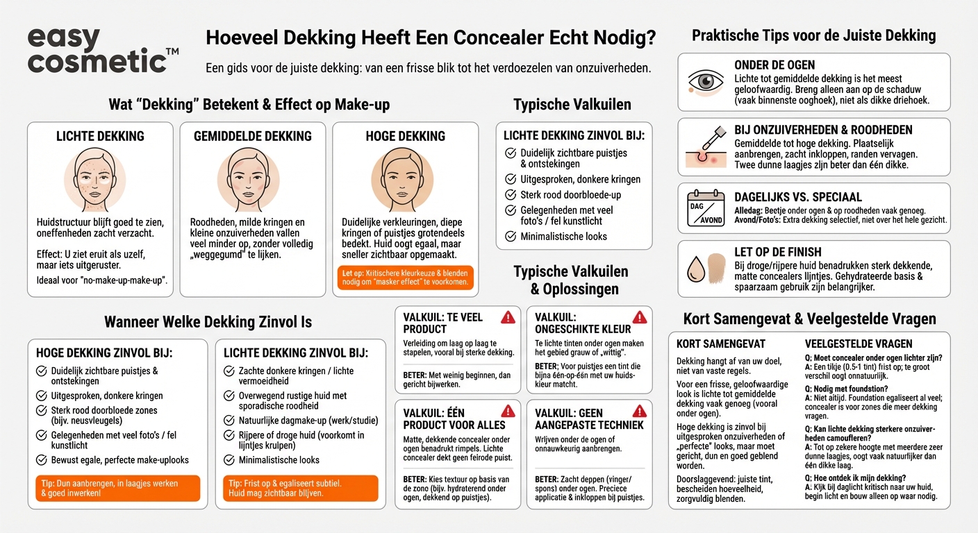 Hoe dekkend moet een concealer zijn – wanneer is een hoge en wanneer een lichte dekking zinvol?