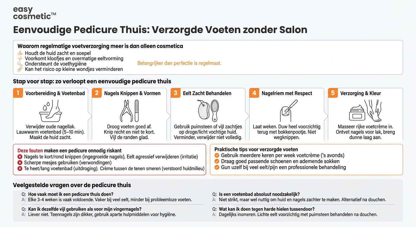 Hoe doe ik een eenvoudige maar effectieve pedicure thuis?