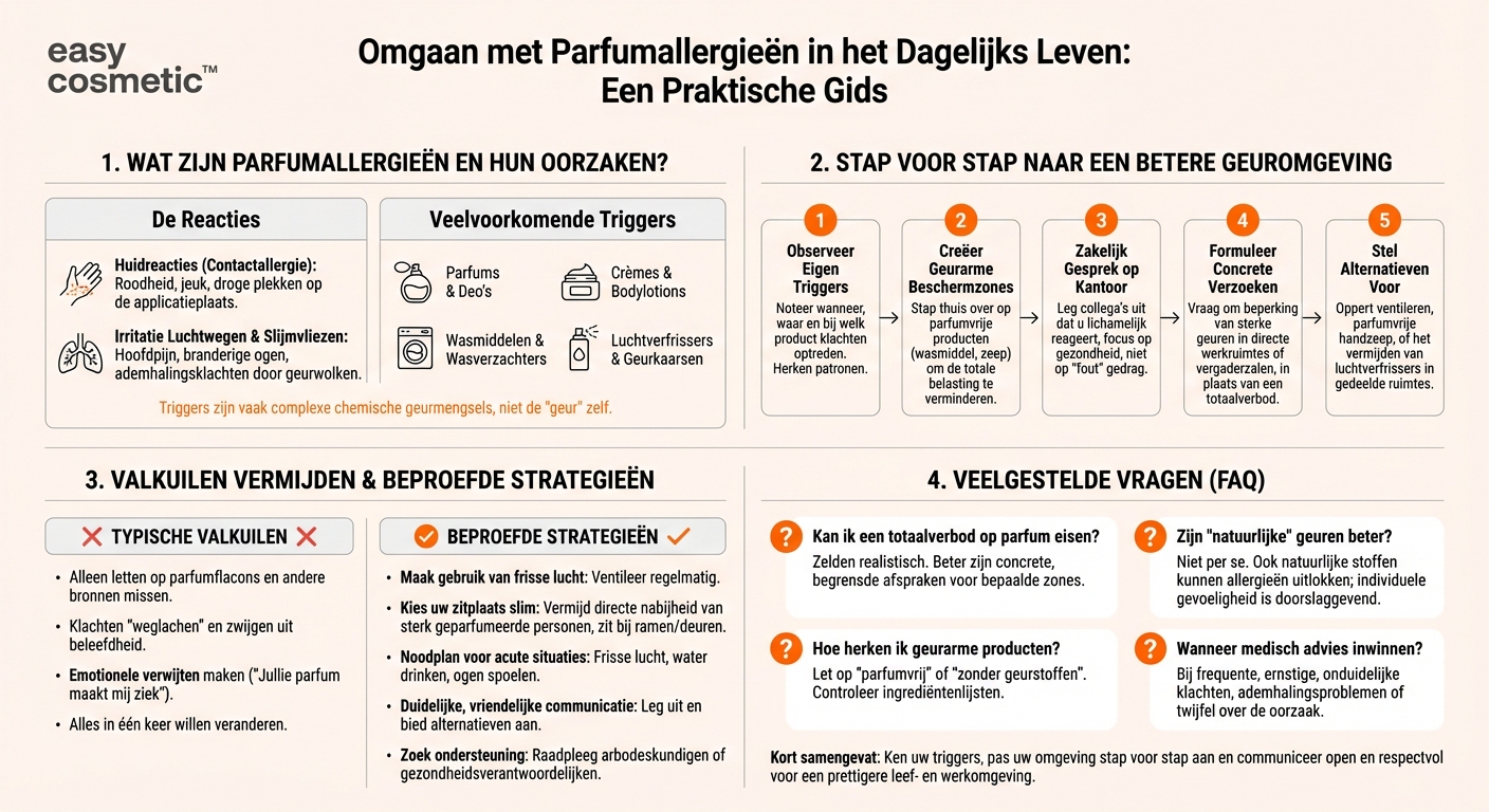 Hoe ga ik in het dagelijks leven om met parfumallergieën, bijvoorbeeld op kantoor of in de familie?