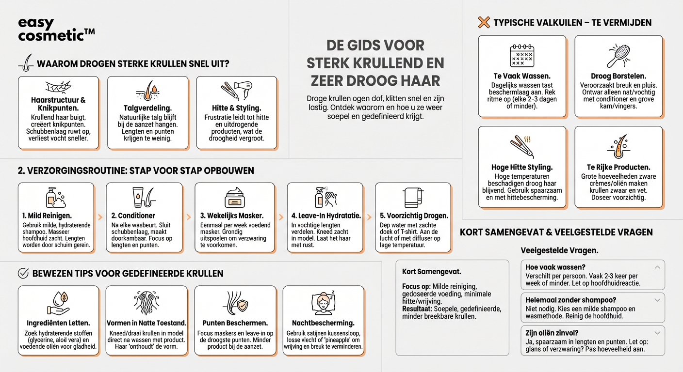 Hoe ga ik om met haar dat zowel sterk gekruld als zeer droog is?