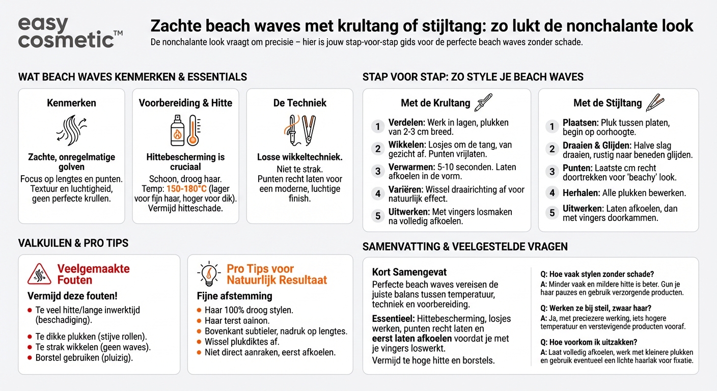Hoe gebruik ik een krultang of stijltang om zachte beach waves te stylen?