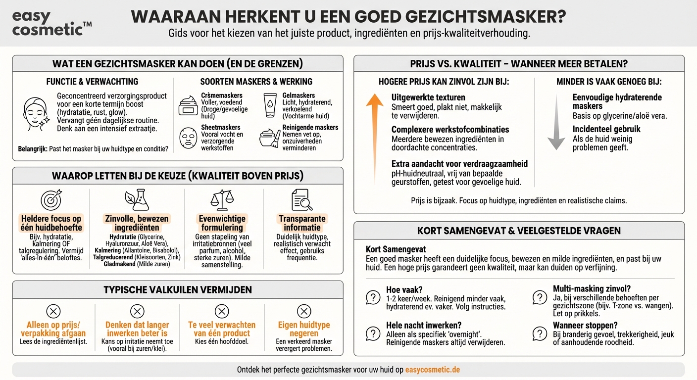 Hoe herken ik een hoogwaardig gezichtsmasker en is een hogere prijs de moeite waard?