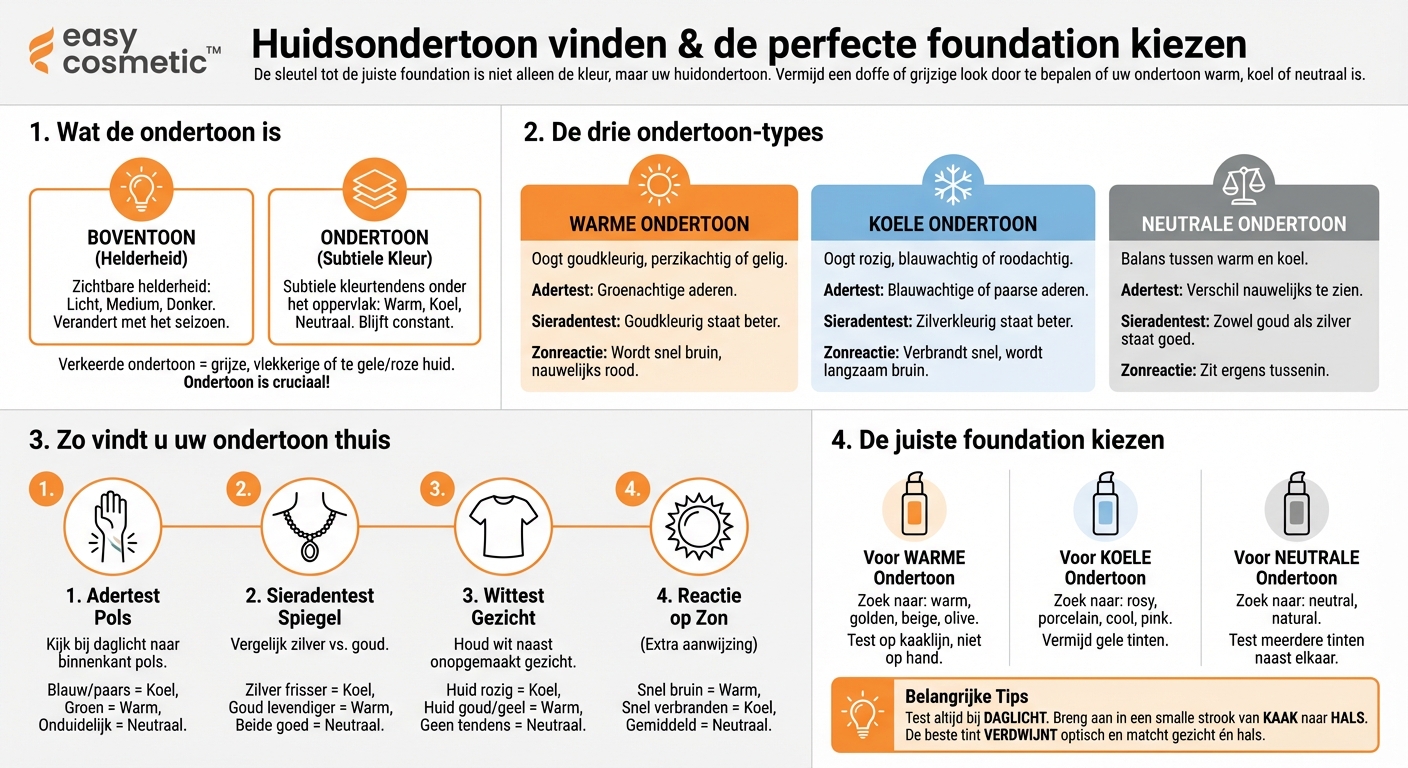Hoe herken ik mijn ondertoon (warm, koel, neutraal) voor het kiezen van foundation?