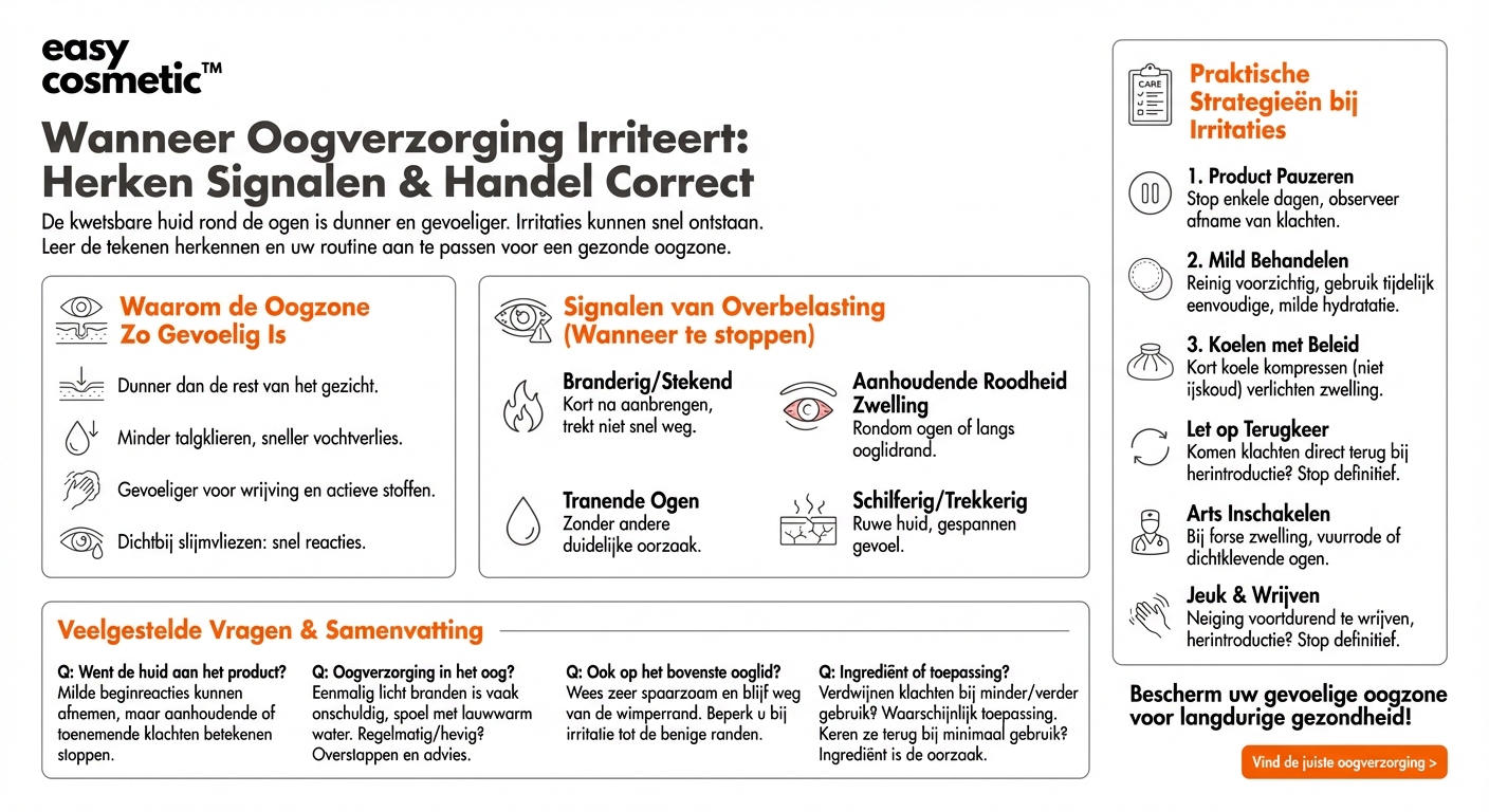 Hoe herken ik of een oogverzorging mijn ogen irriteert en ik ermee moet stoppen?