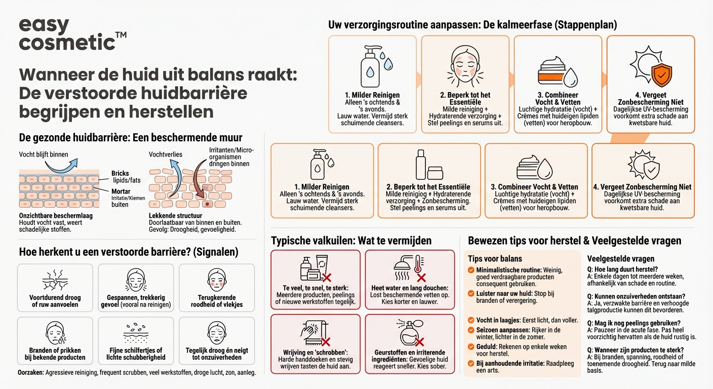 Hoe herken ik of mijn huidbarrière verstoord is en hoe moet ik mijn verzorging dan aanpassen?