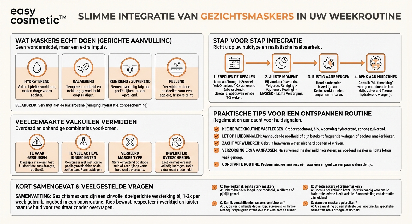 Hoe integreer ik gezichtsmaskers op een zinvolle manier in mijn wekelijkse huidverzorgingsroutine?