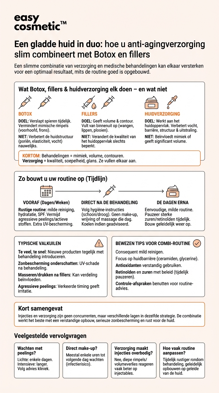 Hoe kan ik anti-agingverzorging combineren met medische behandelingen zoals botox of fillers?