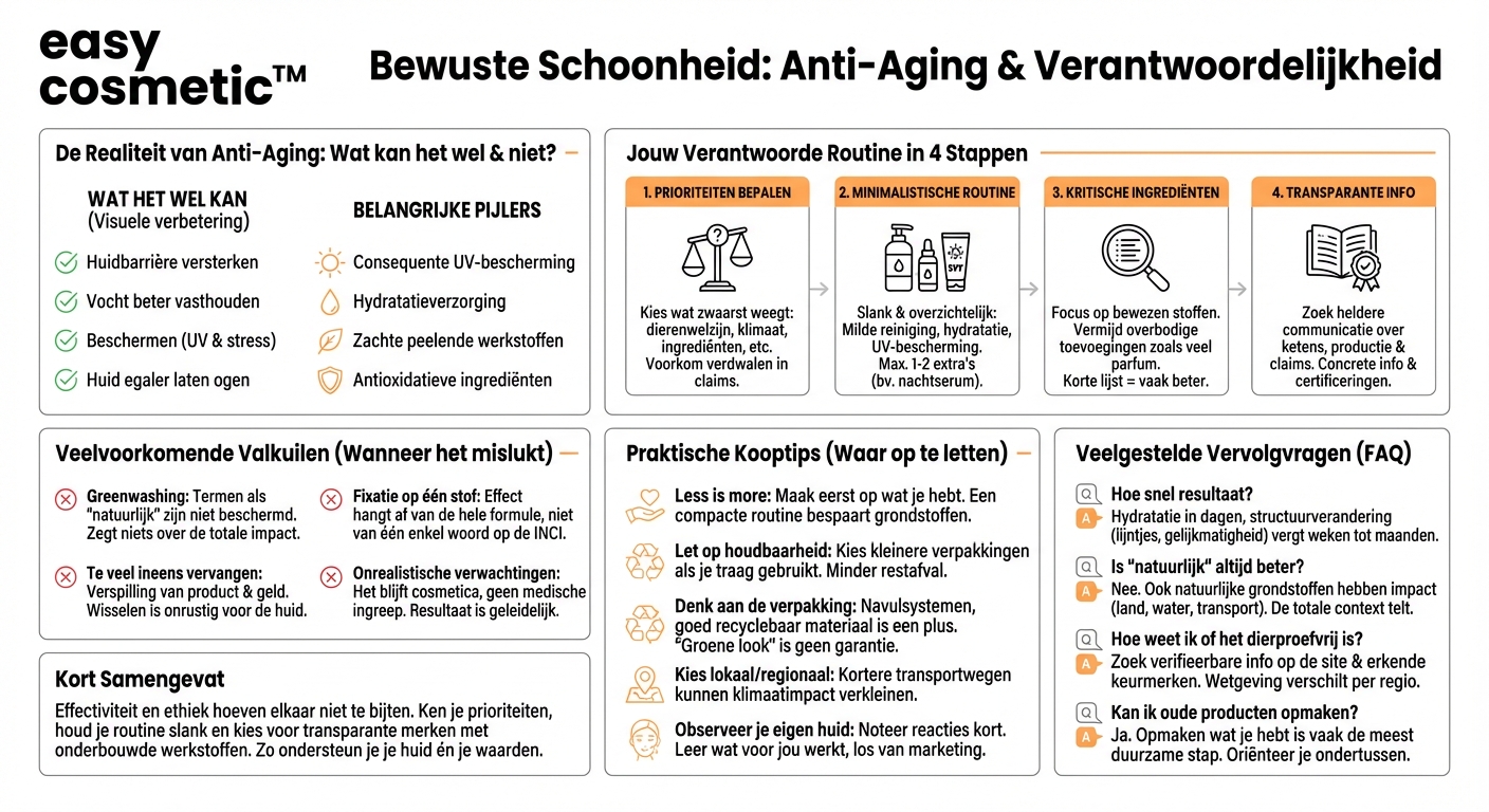 Hoe kan ik een balans vinden tussen effectieve anti-agingverzorging en ethisch én ecologisch verantwoorde producten?