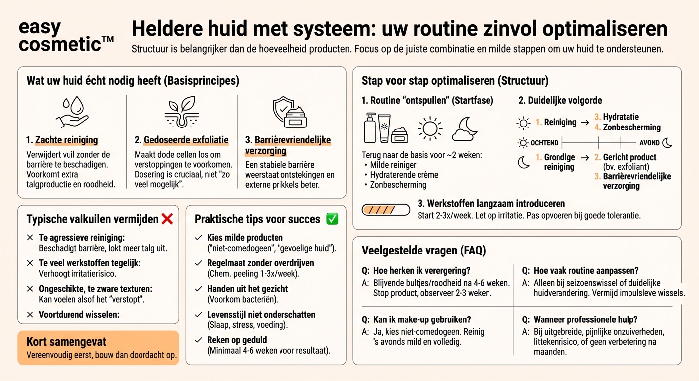Hoe kan ik een bestaande routine optimaliseren als ik last heb van onzuiverheden?