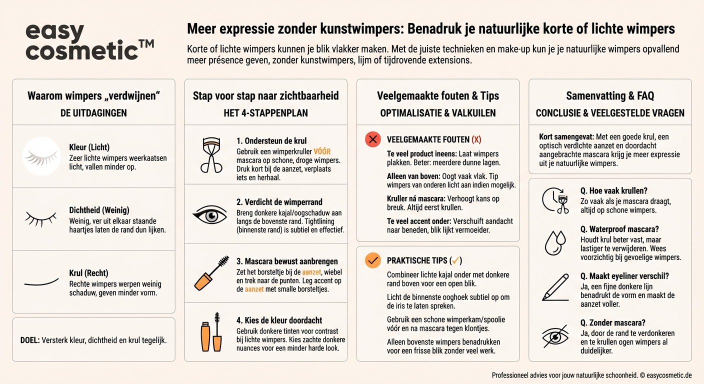 Hoe kan ik korte of lichte wimpers optisch sterker accentueren zonder kunstwimpers te gebruiken?