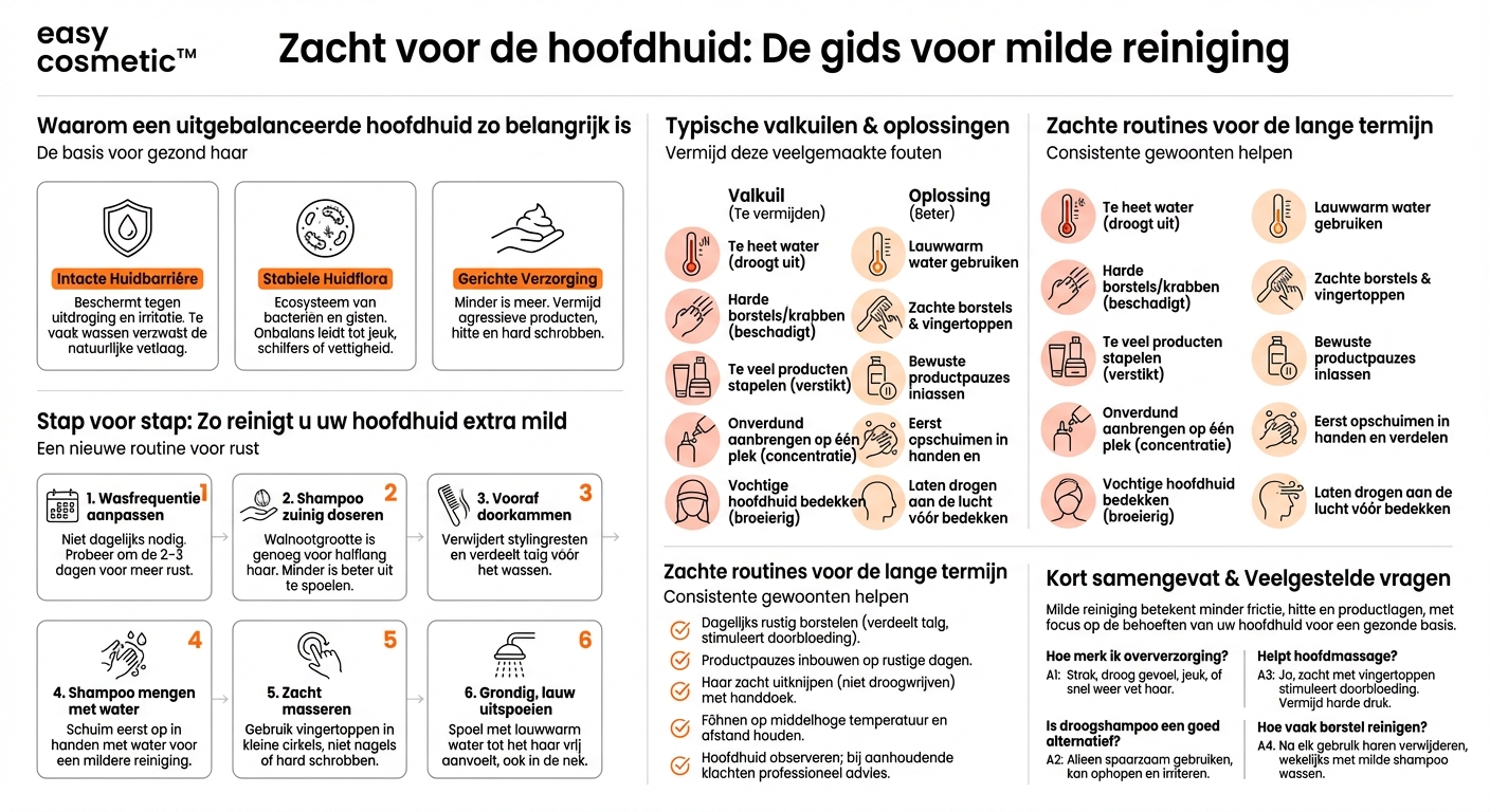 Hoe kan ik mijn hoofdhuid voorzichtig reinigen zonder deze te irriteren?