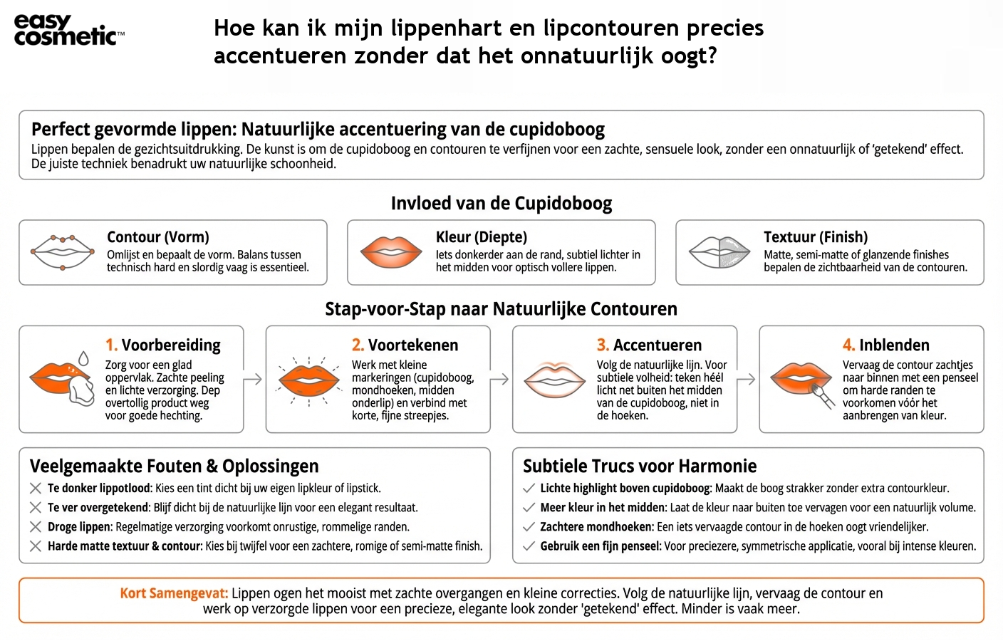 Hoe kan ik mijn lippenhart en lipcontouren precies accentueren zonder dat het onnatuurlijk oogt?