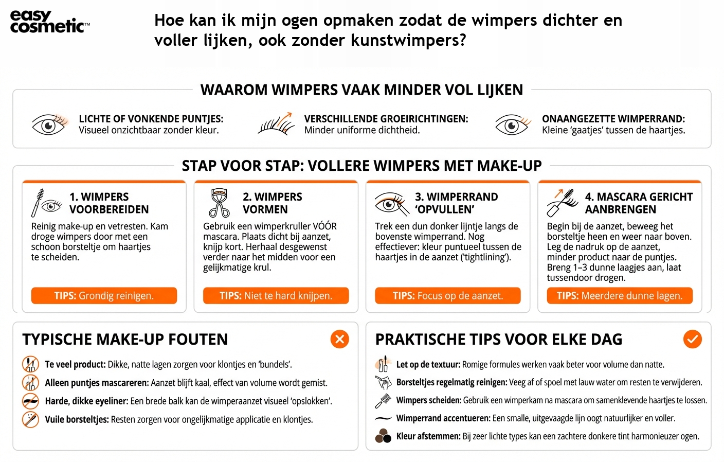 Hoe kan ik mijn ogen opmaken zodat de wimpers dichter en voller lijken, ook zonder kunstwimpers?