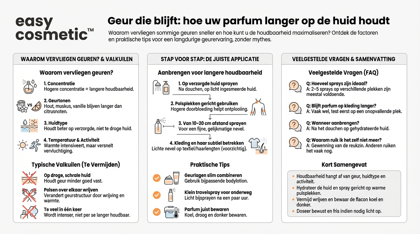 Hoe kan ik mijn parfum langer houdbaar maken op de huid?