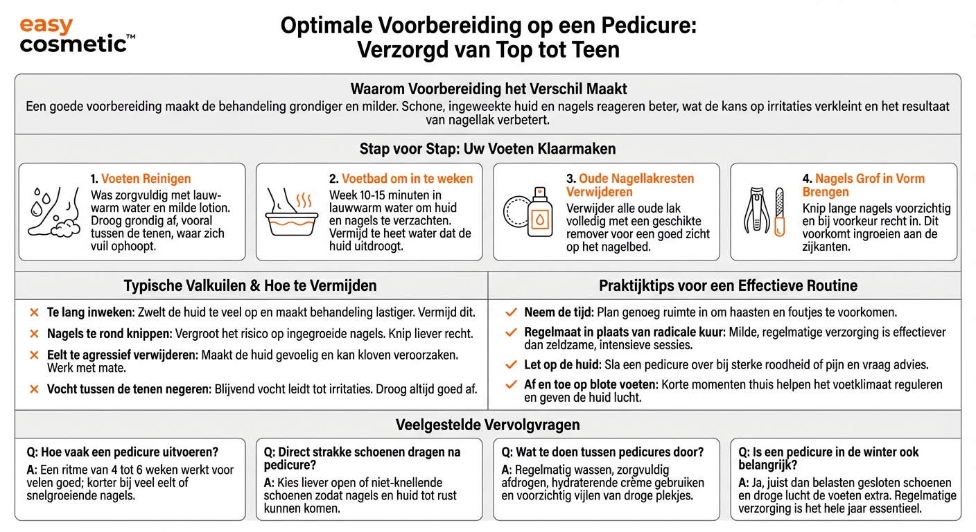 Hoe kan ik mijn voeten optimaal voorbereiden op een pedicure?
