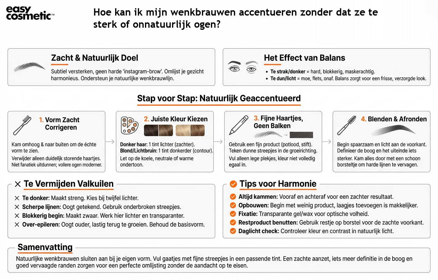 Hoe kan ik mijn wenkbrauwen accentueren zonder dat ze te sterk of onnatuurlijk ogen?