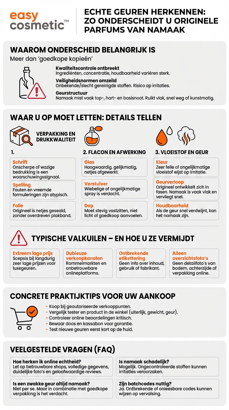 Hoe kan ik nep-parfums of imitaties onderscheiden van originele geuren?