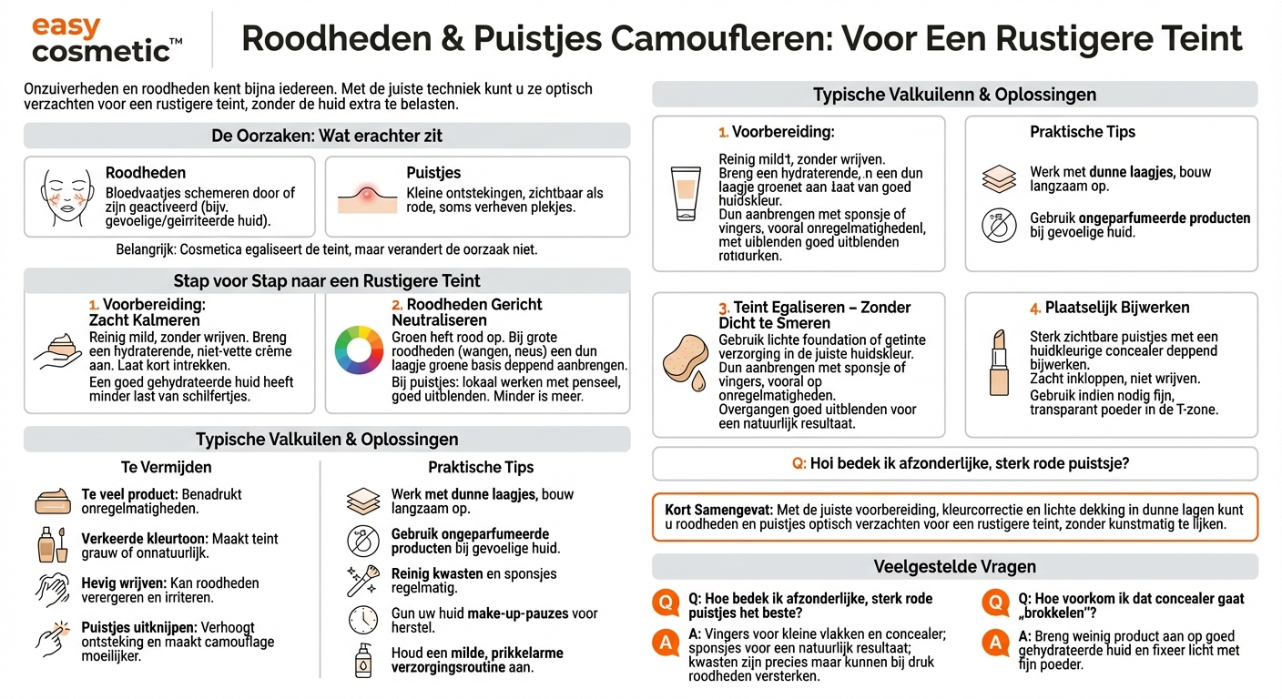 Hoe kan ik puistjes en roodheden onzichtbaar maken?