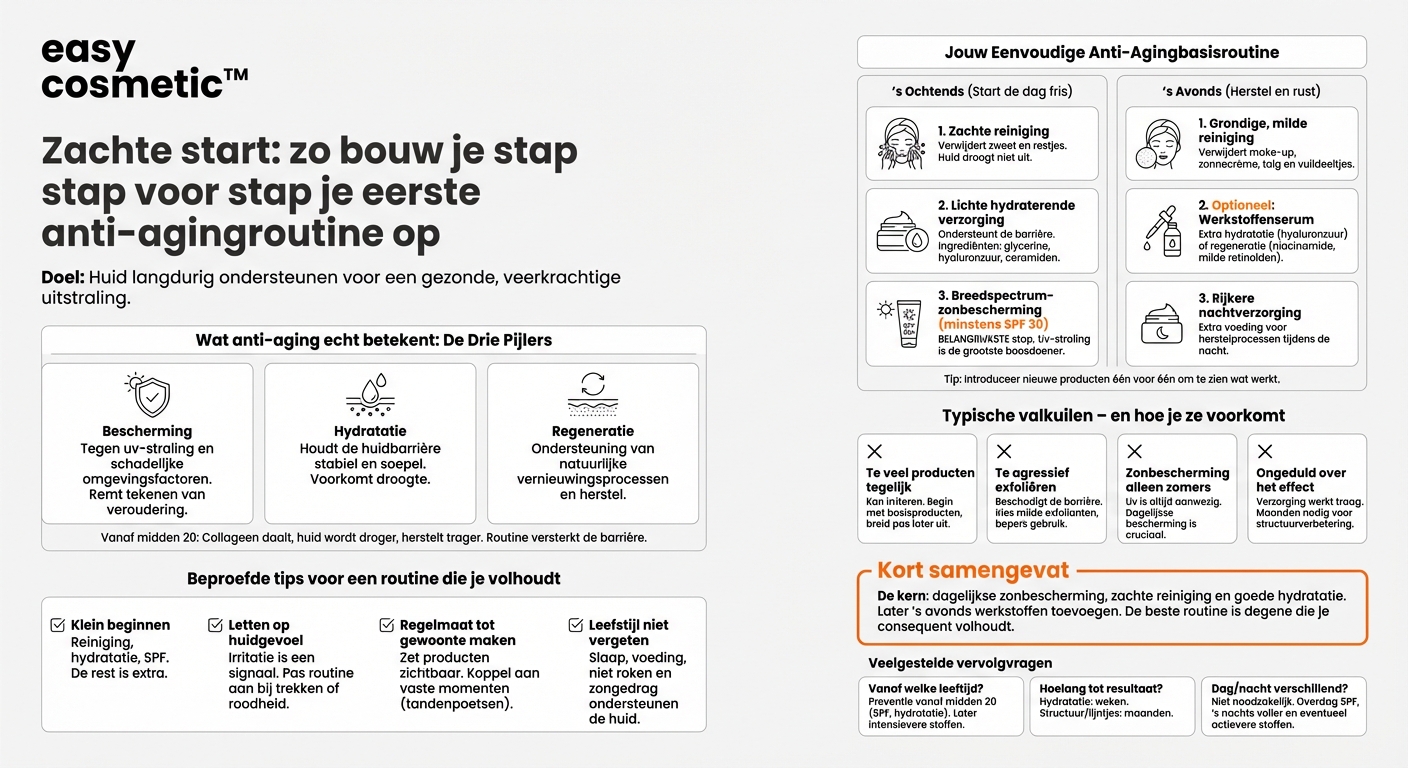 Hoe kan ik stap voor stap een anti-agingroutine voor beginners opbouwen?
