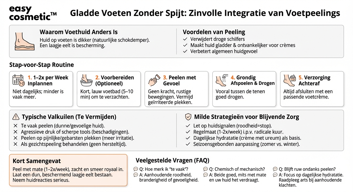 Hoe kan ik voetpeelings op een zinvolle manier in mijn verzorgingsroutine integreren zonder te oververzorgen?