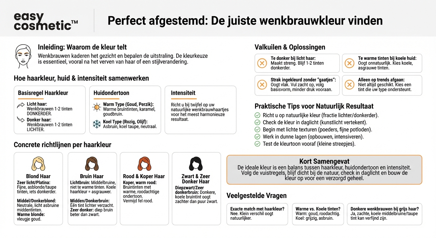 Hoe kies ik de juiste wenkbrauwkleur die past bij mijn haarkleur?