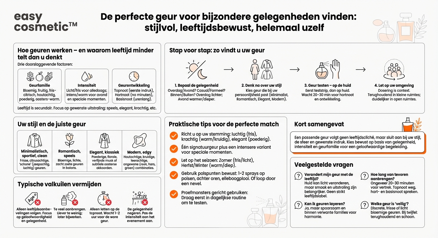 Hoe kies ik een geur voor speciale gelegenheden die past bij mijn leeftijd en mijn persoonlijke stijl?