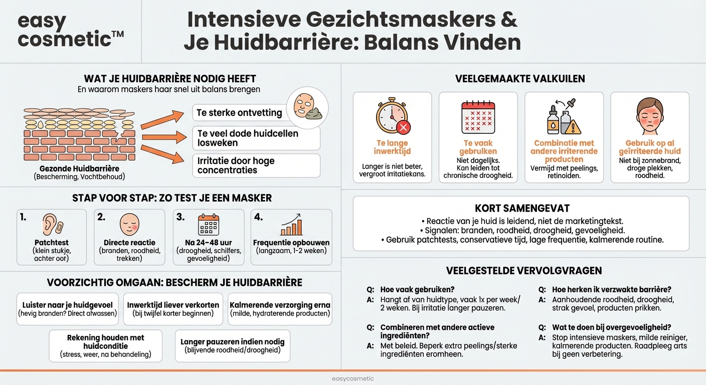 Hoe kom ik erachter of een intensief werkend masker te sterk is voor mijn huidbarrière?