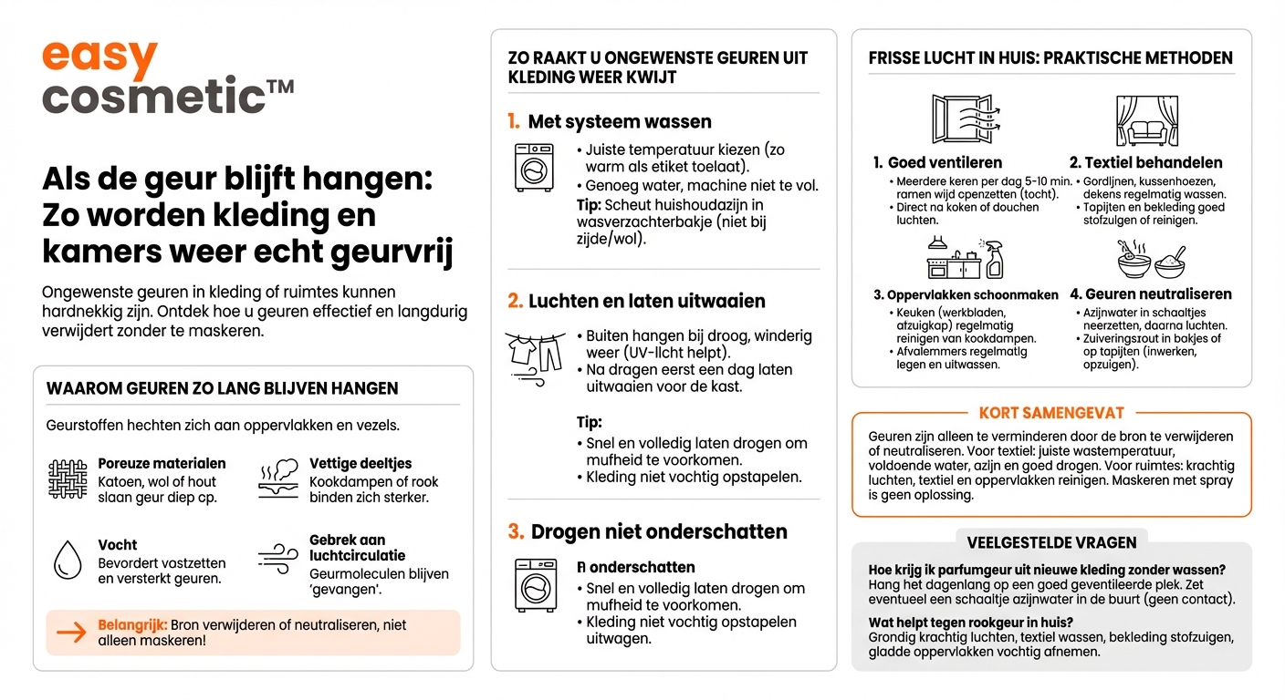 Hoe krijg ik een ongewenste geur weer uit kleding of uit ruimtes?