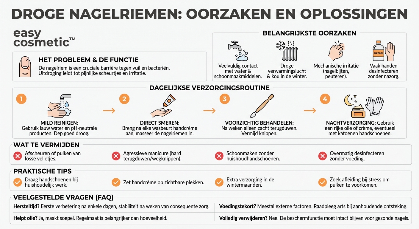 Hoe kun je droge, verzorgingsbehoeftige nagelriemen aan de handen verbeteren?