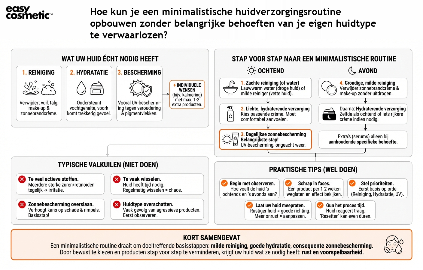 Hoe kun je een minimalistische huidverzorgingsroutine opbouwen zonder belangrijke behoeften van je eigen huidtype te verwaarlozen?