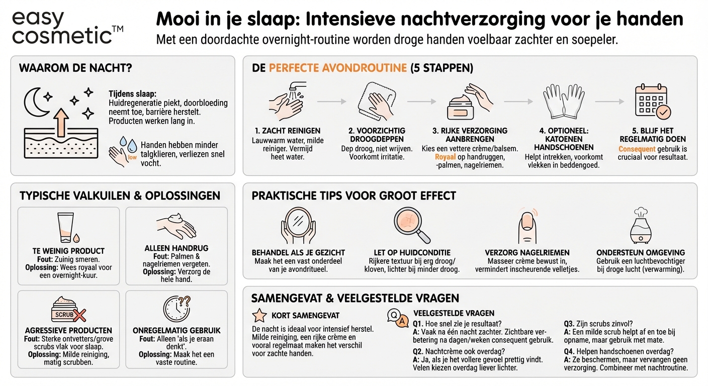 Hoe kun je je handen ’s nachts intensief verzorgen?